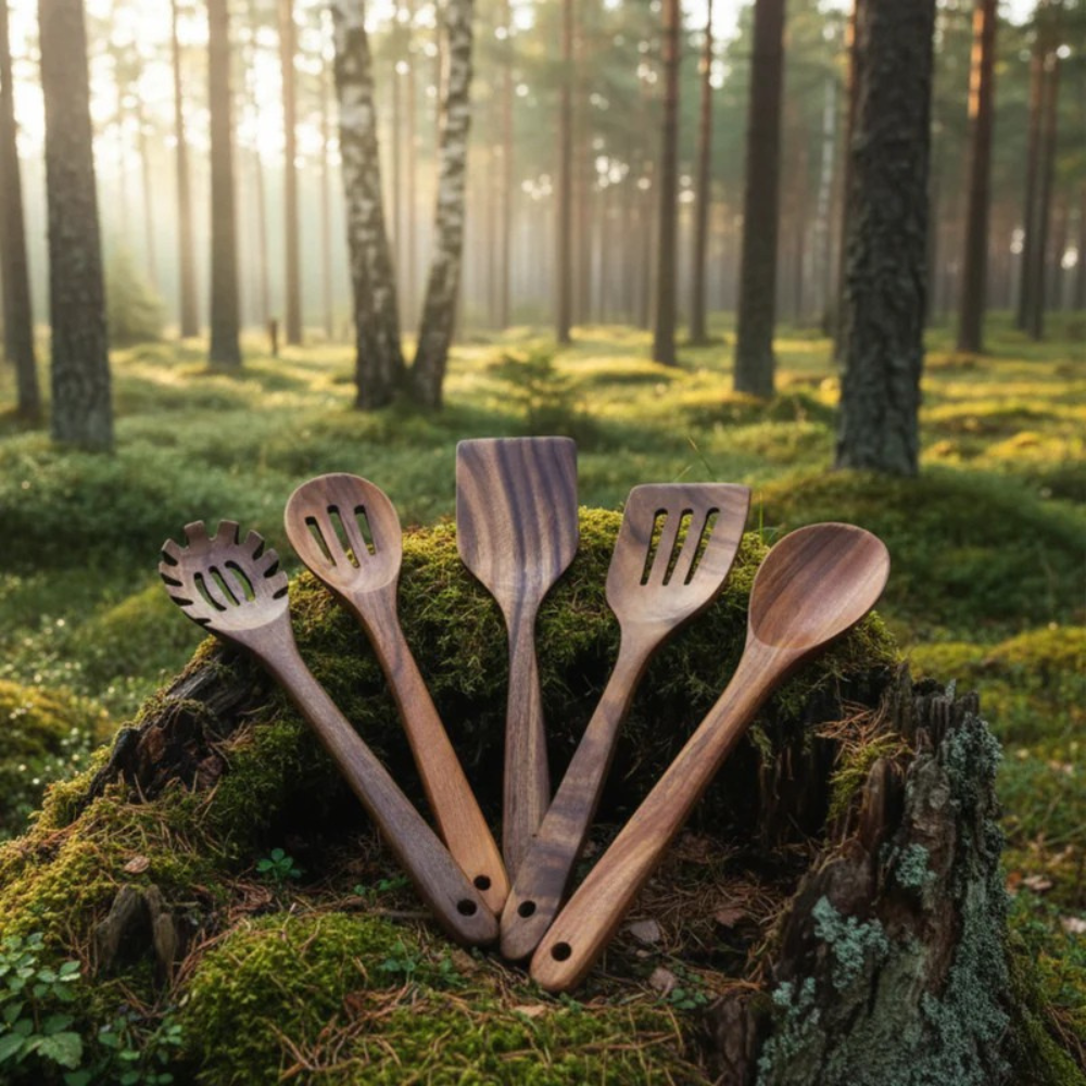 Köksredskap i Akaciaträ 5-pack